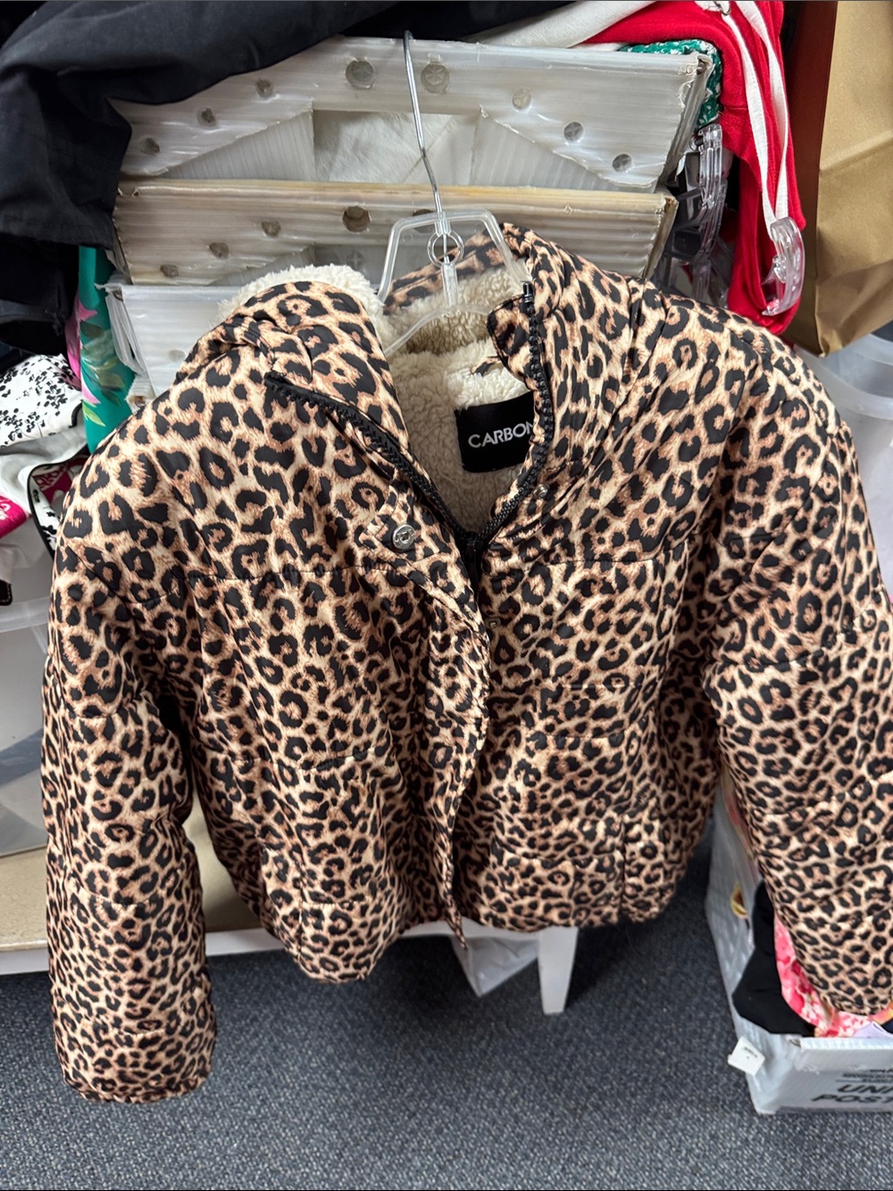 Carbon animal print jacket L // 071523